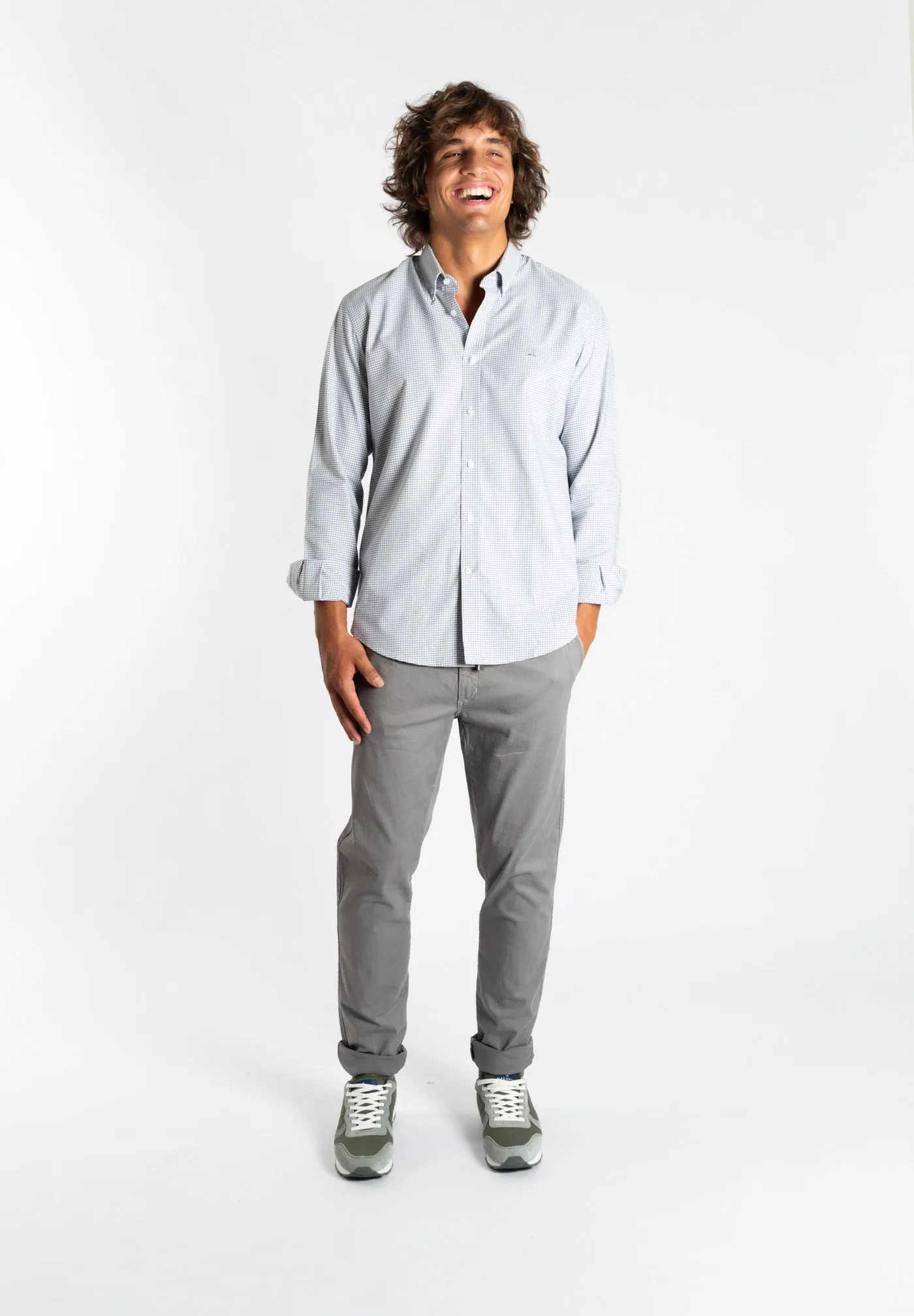 Camisa Cuadros Taxi Gris Ceniza