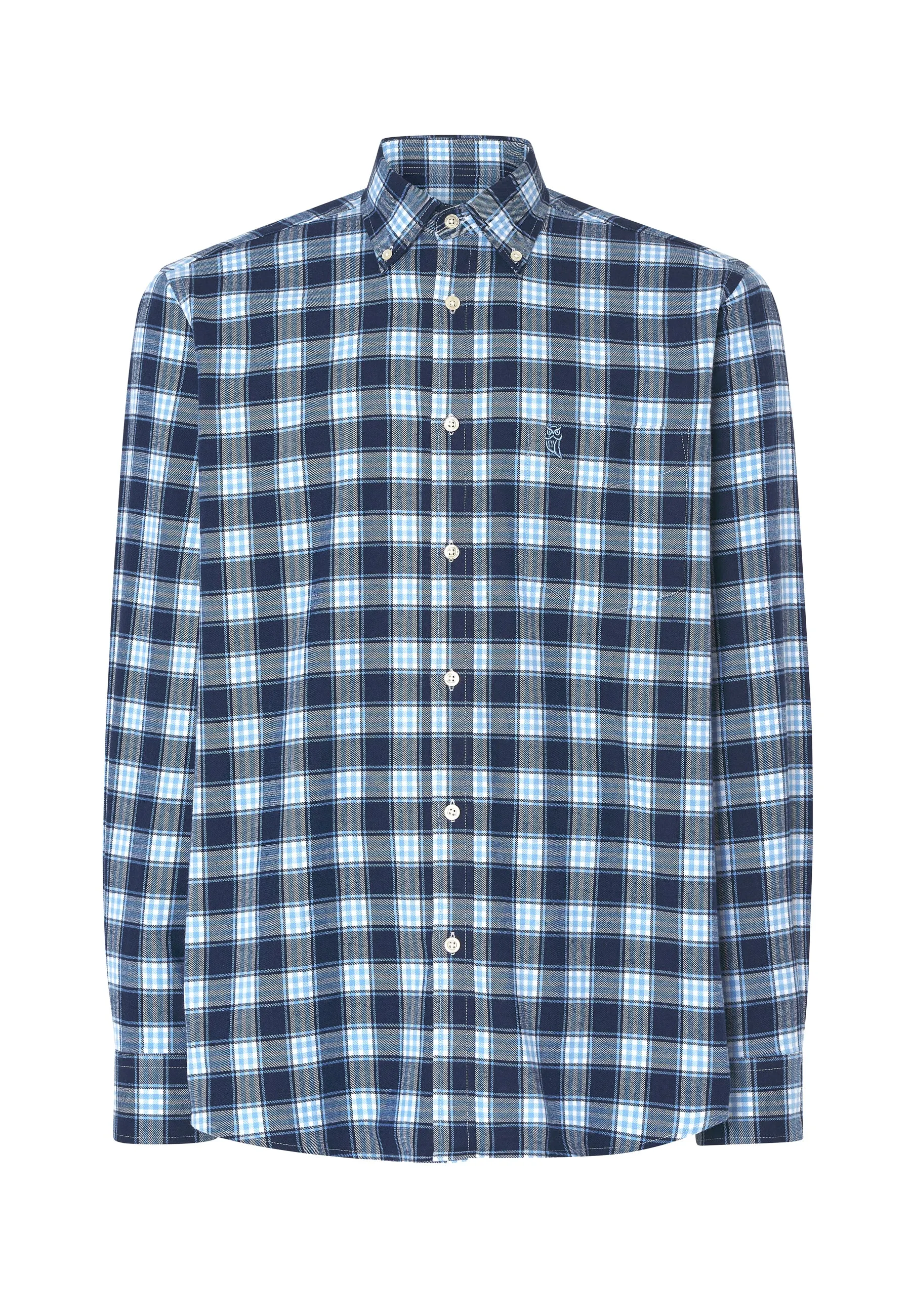 Camisa Hombre Franela Cuadros Algodón Invierno Premium con Bolsillo - Azul 0400_36