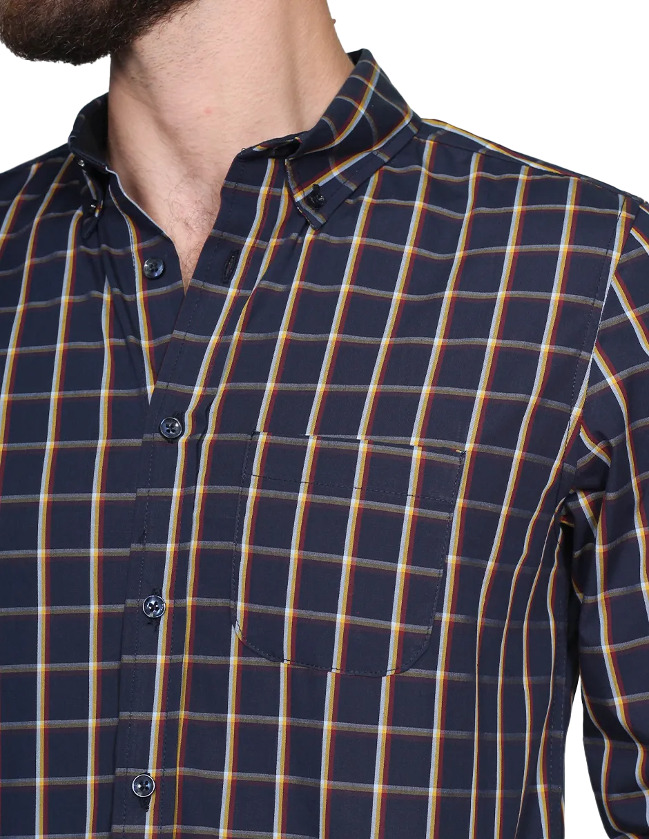 Camisas Para Hombre Manga Larga Cuadros 3 B15112