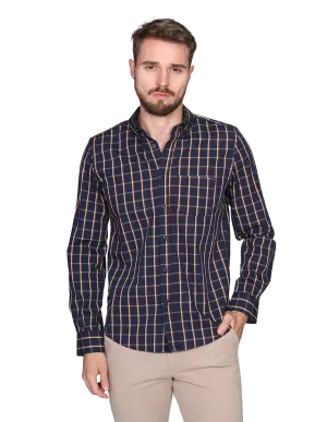Camisas Para Hombre Manga Larga Cuadros 3 B15112