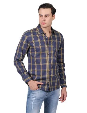 Camisas Para Hombre Manga Larga Cuadros Slim Fit Gris B25105