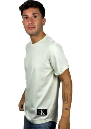 Camiseta Calvin Klein BAGDE TURN UP SLEEVE Canary green