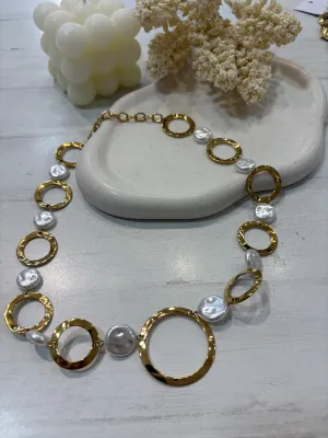 Collar perlas y aros