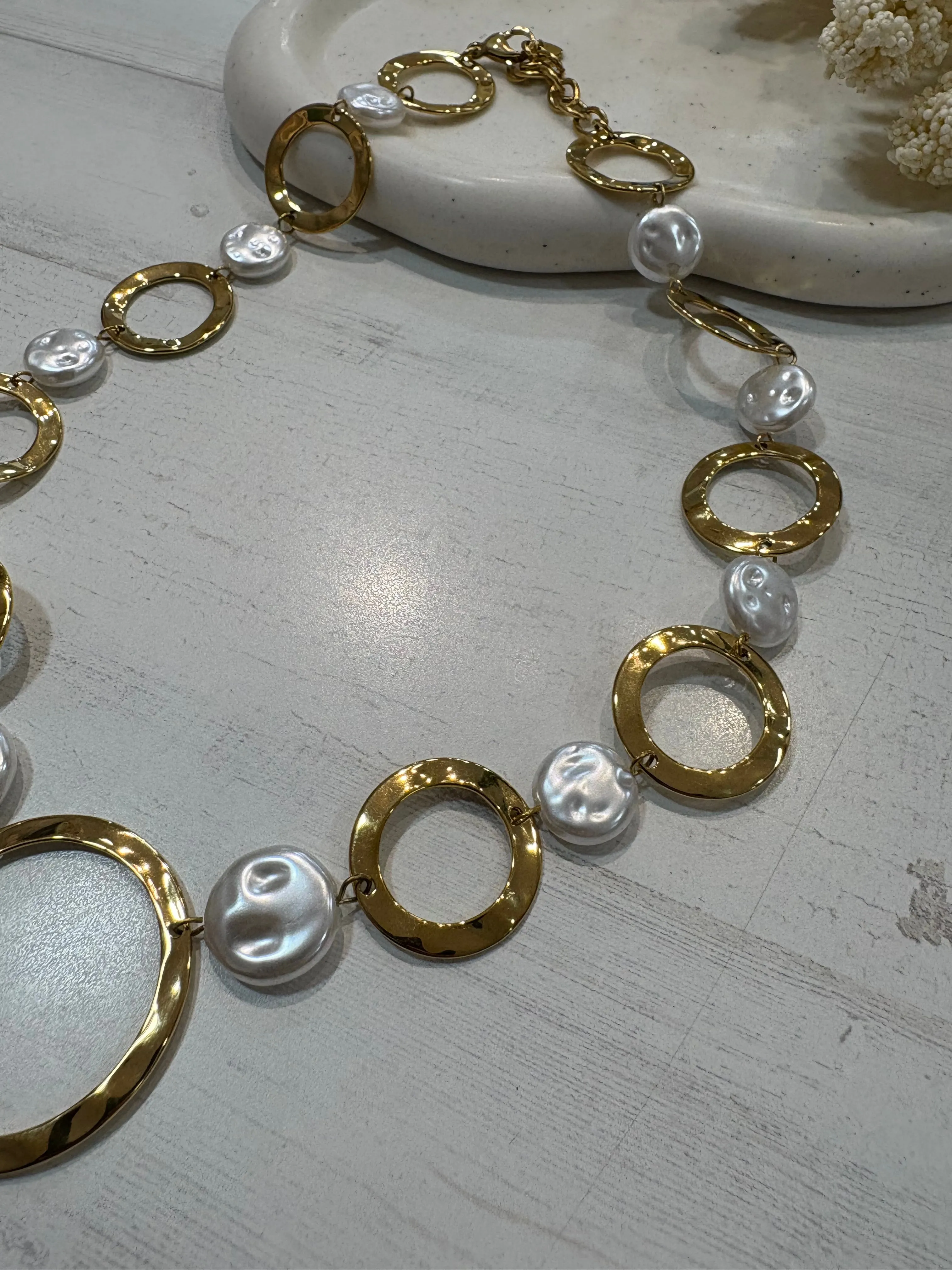 Collar perlas y aros