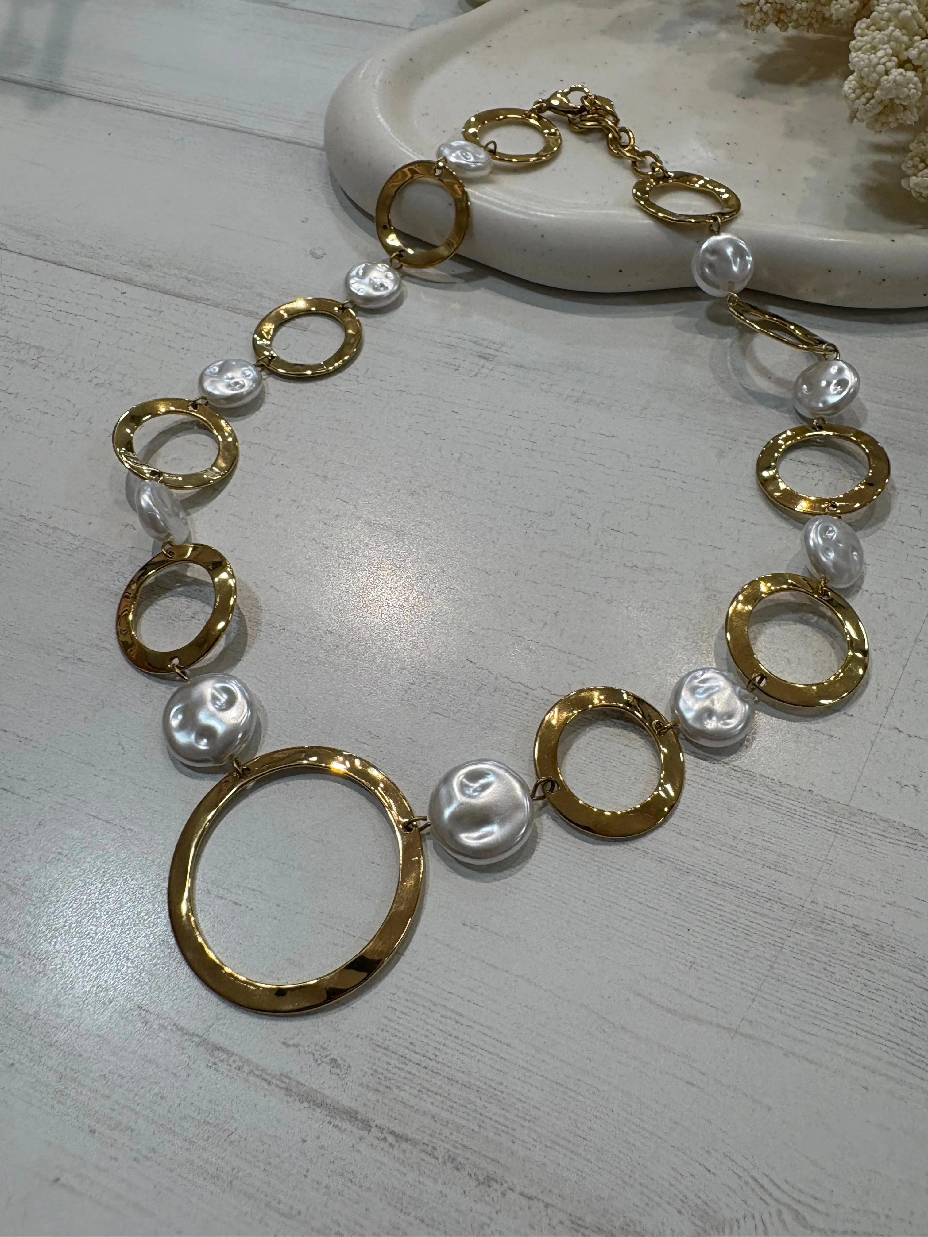 Collar perlas y aros