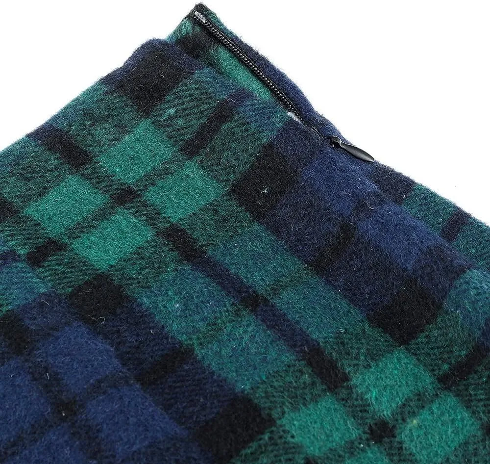COTECRAM Plaid Mini Skirts for Women Trendy High Waisted Fall Winter Wool Bodycon Pencil Midi Skirts A-line