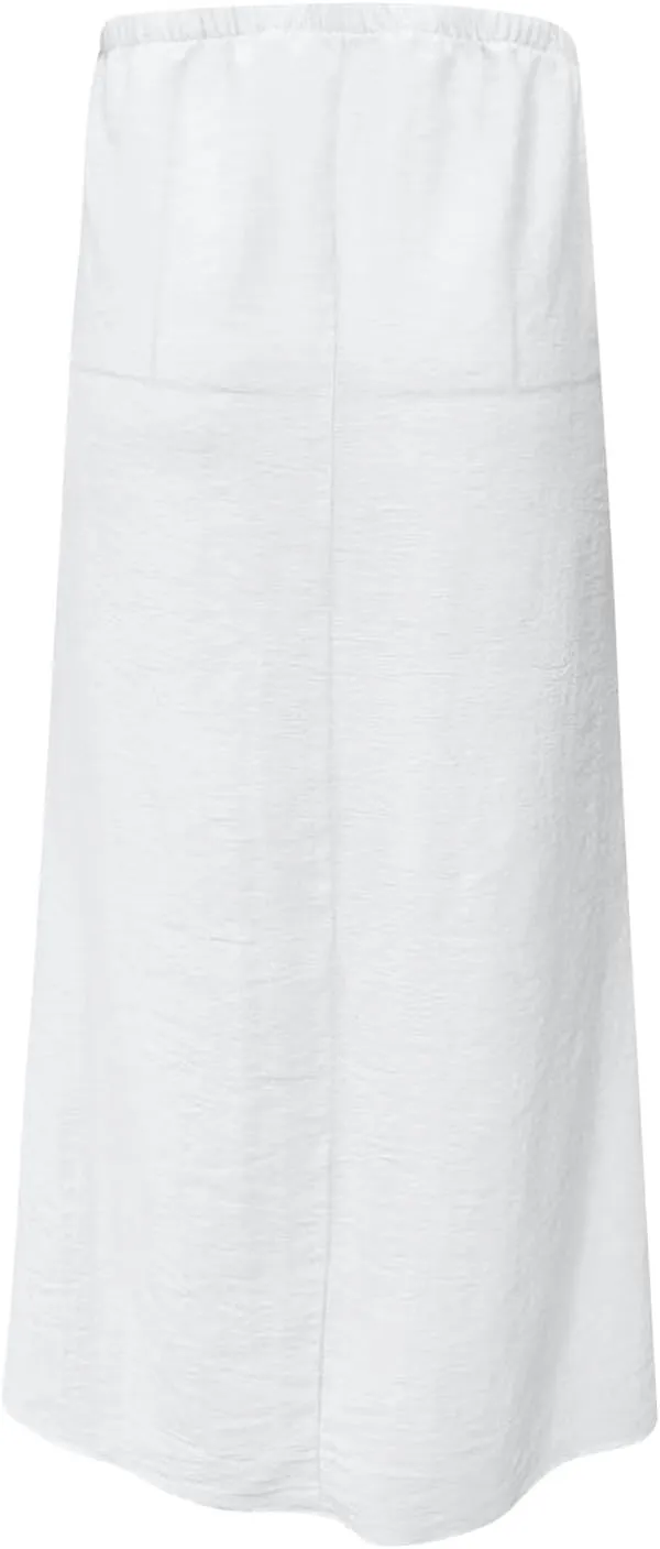Cotton Linen Maxi Skirts for Women 2025 Drawstring Elastic High Rise Dress A Line Cute Vacation Boho Long Flowy Skirts