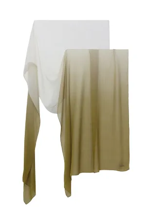 Echarpe Dourada Degradê em Mousseline de Seda | 60x210cm