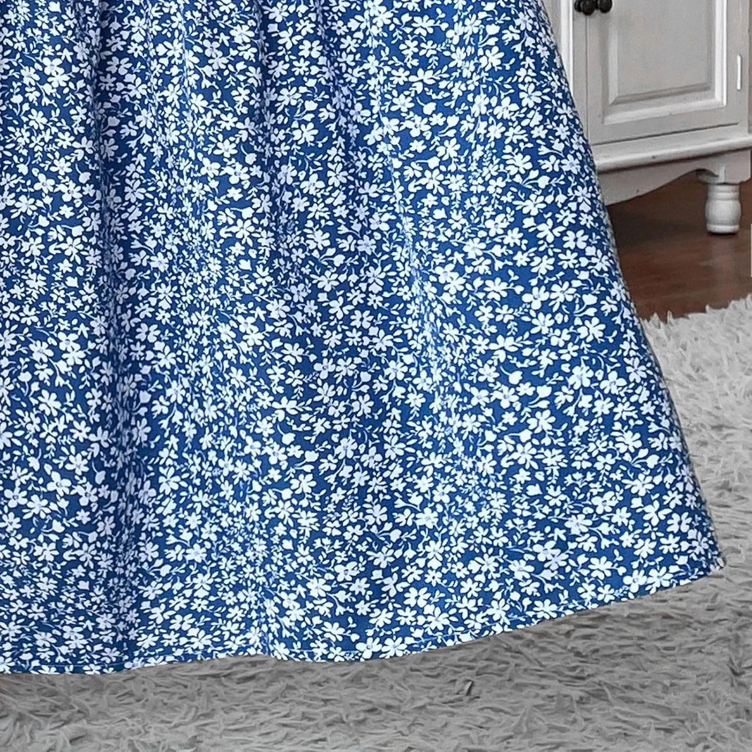 Floral Maxi Skirts for Women 2025 Boho Smocked High Waisted Aline Long Skirts Summer Vacation Beach Skirt with Pocket