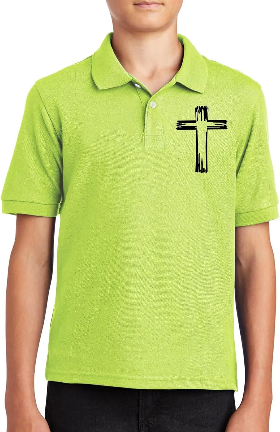 Girls Cross Embroidery Golf Polo Shirts Kids Short Sleeve School Uniforms Teen Summer Button Down Collar Shirt