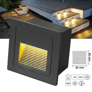 Lámpara De Pared Exterior Negra LED 3W 3000K, 210Lm. Cálida. Eficiencia Y Estilo Para Exteriores. Luminaria.