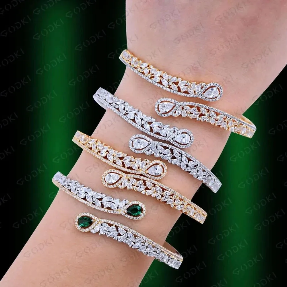 Luxury finely Peacock tail Bangle Ring Sets for Women Wedding Dubai Bridal Bangle Ring Sets