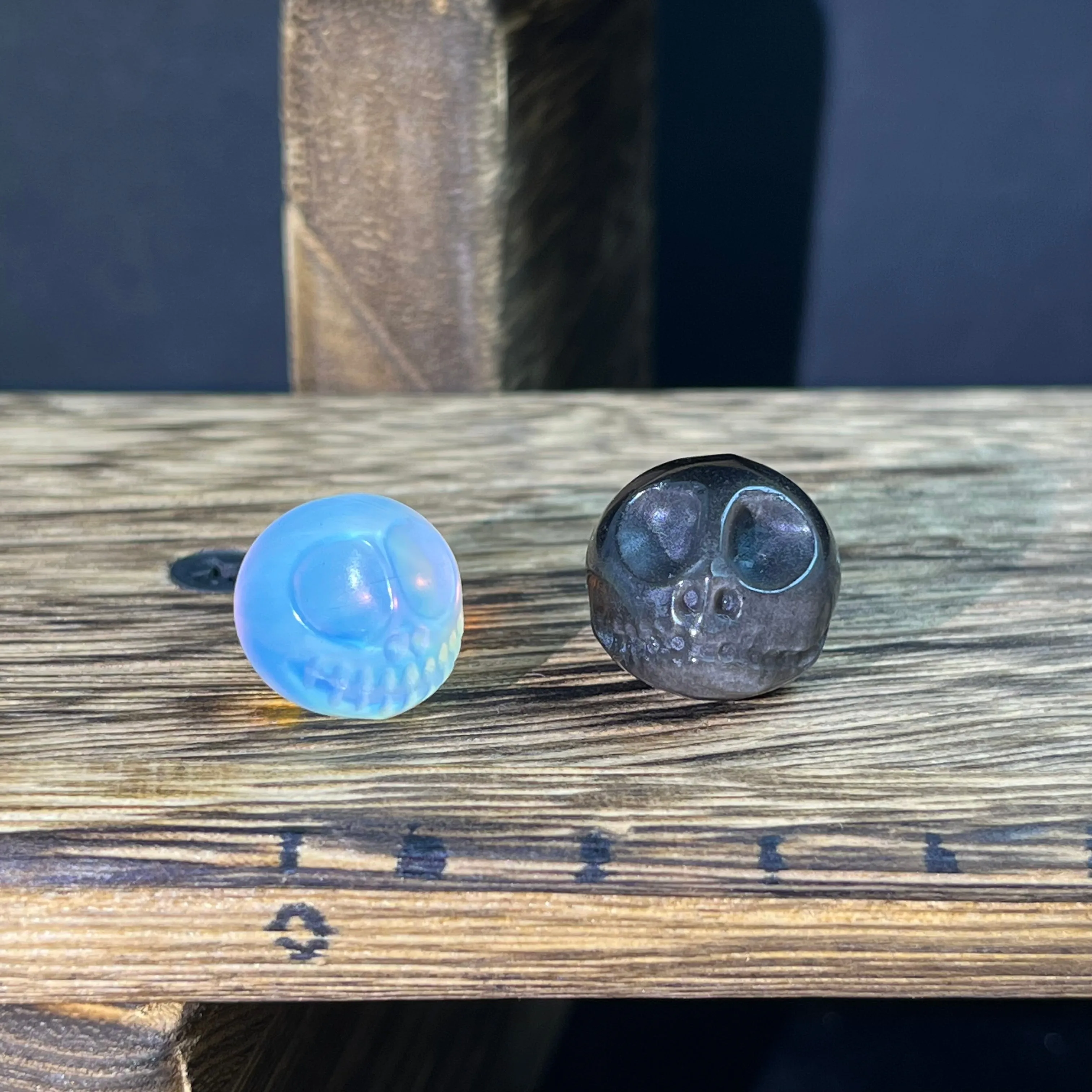 Mini Obsidian and Opalite carvings - Halloween Carvings