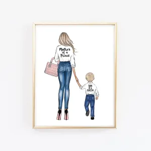Mother of a prince art printfashion illustration