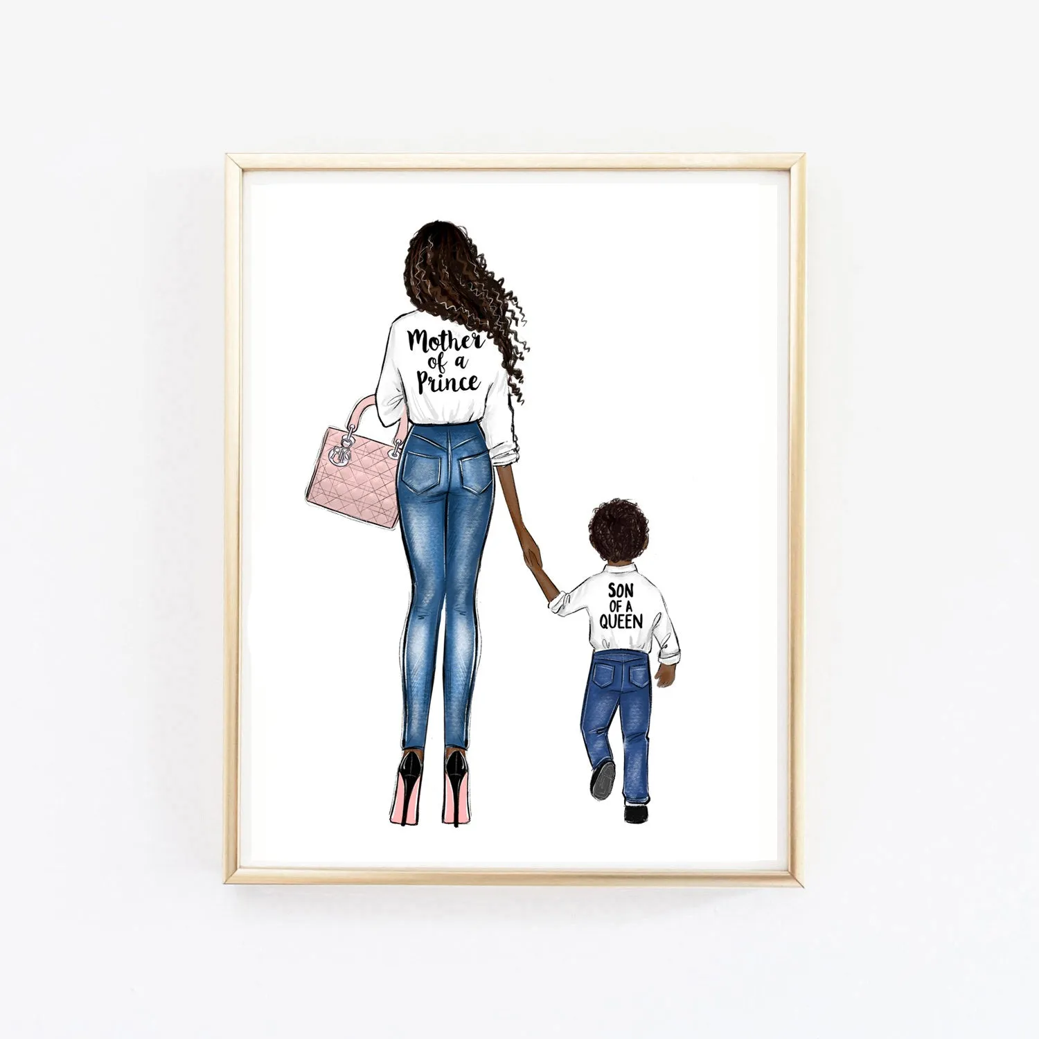 Mother of a prince art printfashion illustration