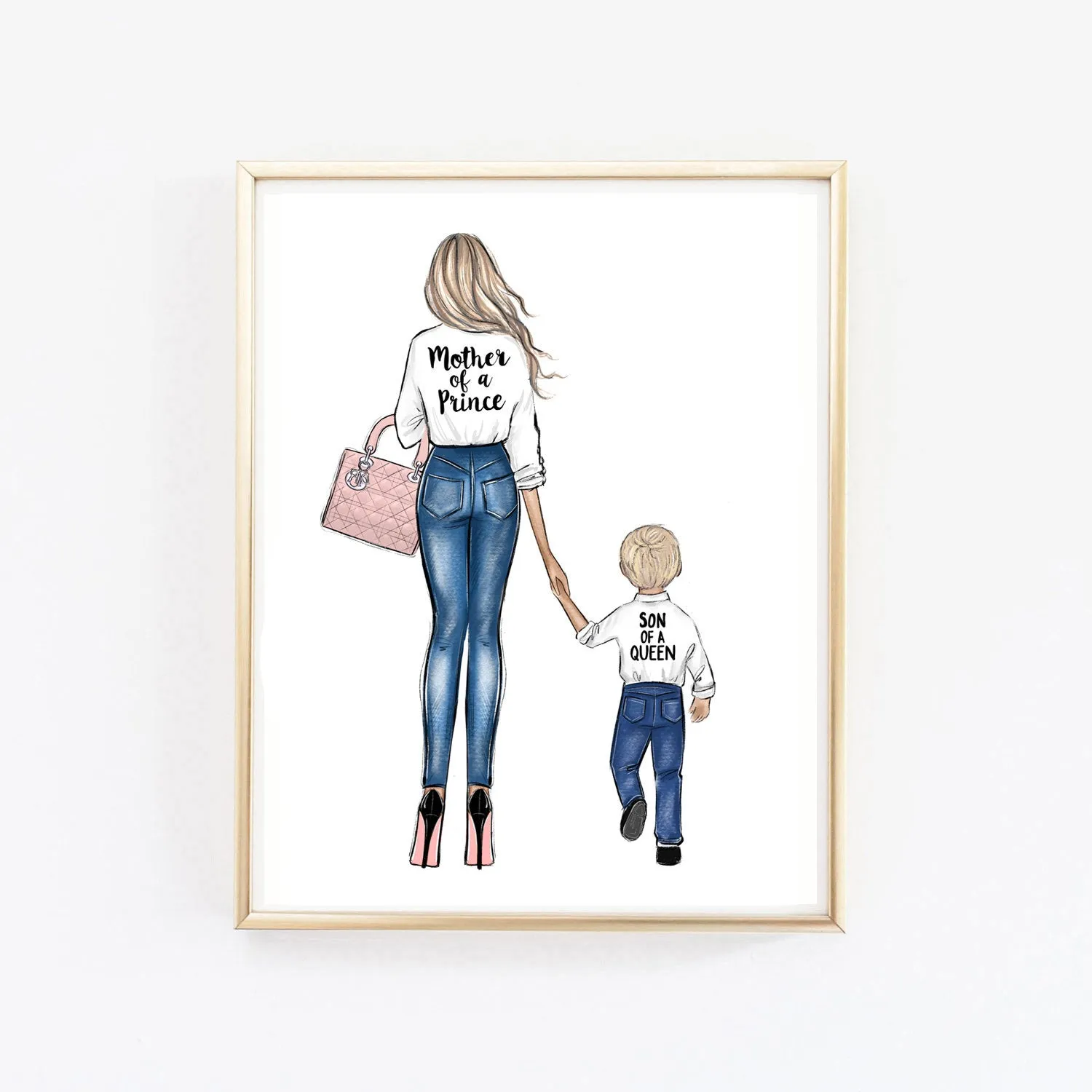 Mother of a prince art printfashion illustration