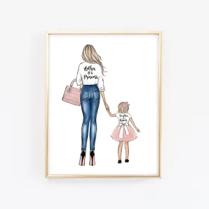 Mother of a princess art fashion illustration
