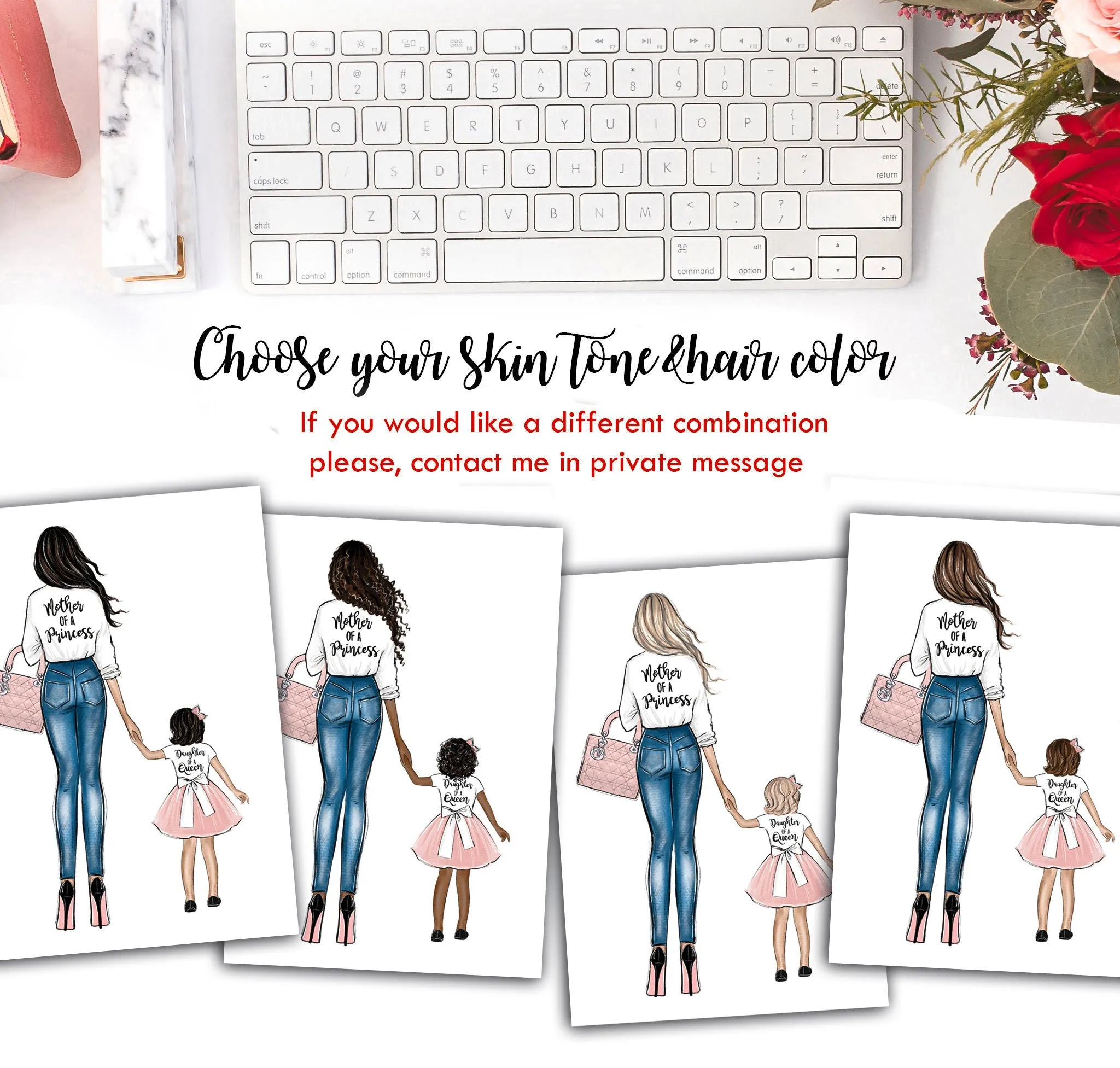 Mother of a princess art fashion illustration