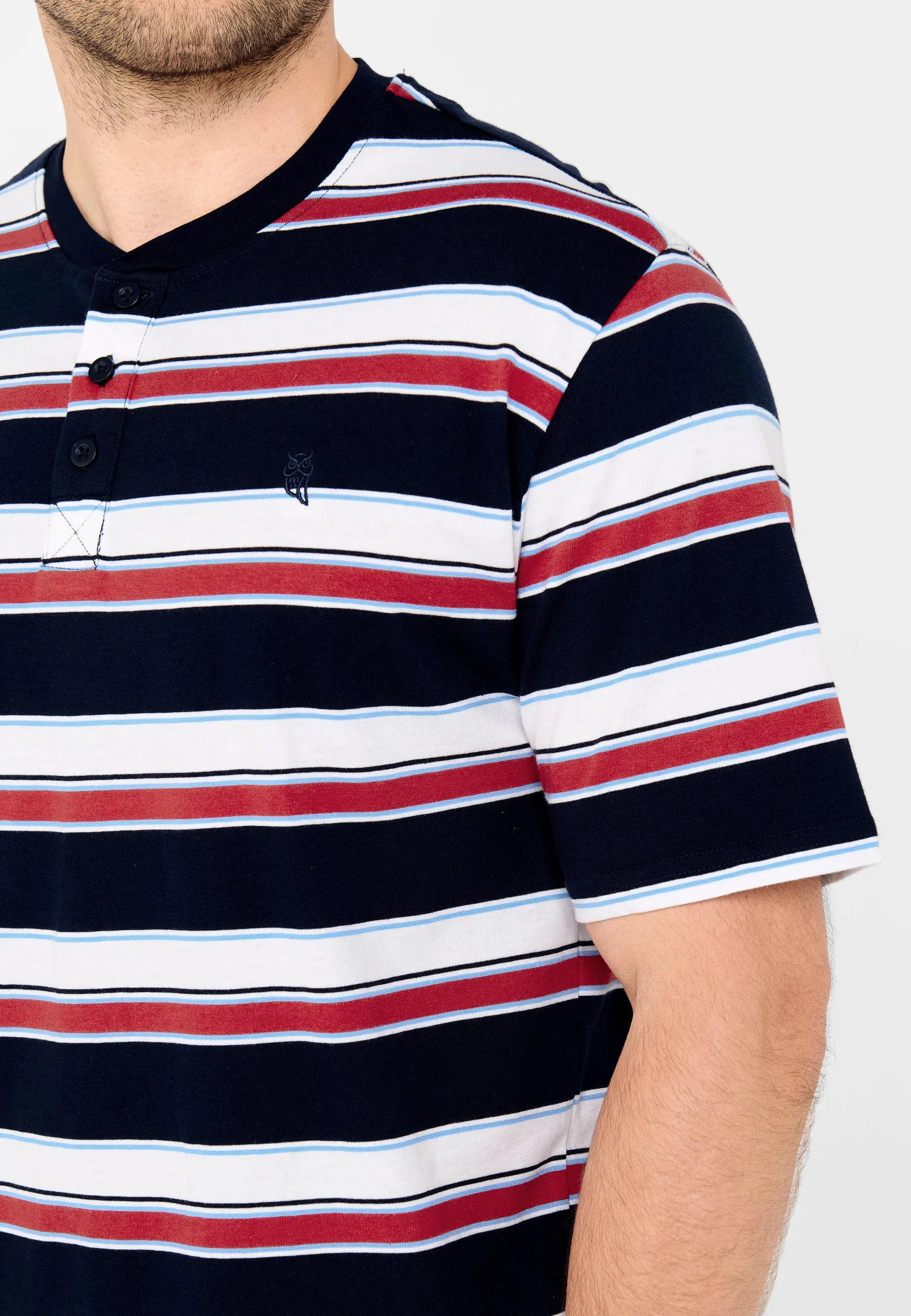 Pijama Hombre Verano Corto Tapeta Algodón Punto Rayas - Rojo 3034_94