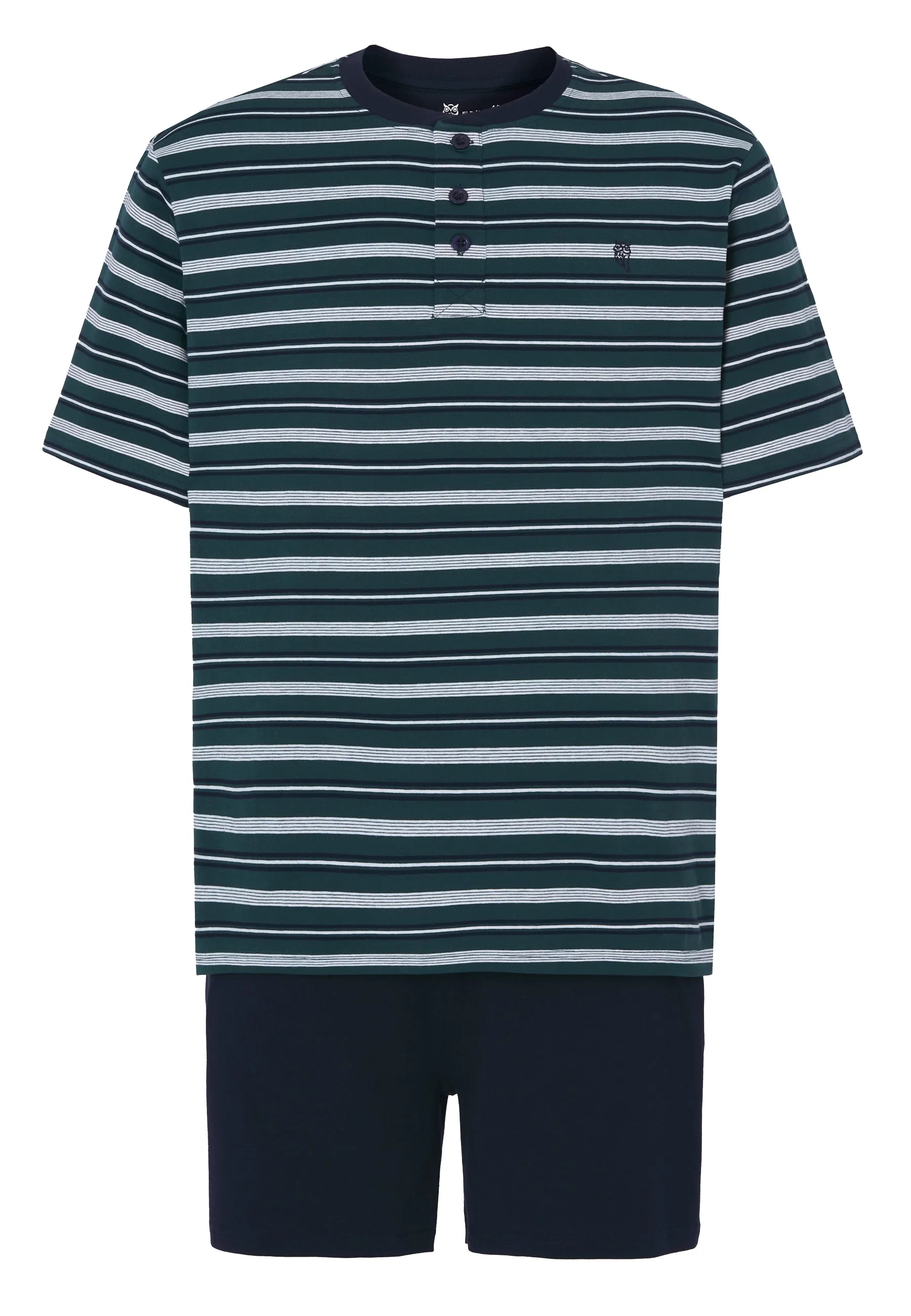 Pijama Hombre Verano Corto Tapeta Algodón Punto Rayas - Verde 3080_40