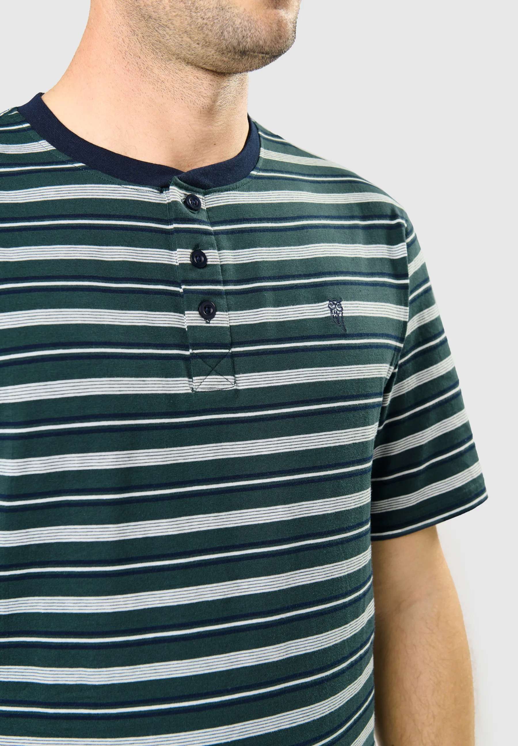 Pijama Hombre Verano Corto Tapeta Algodón Punto Rayas - Verde 3080_40