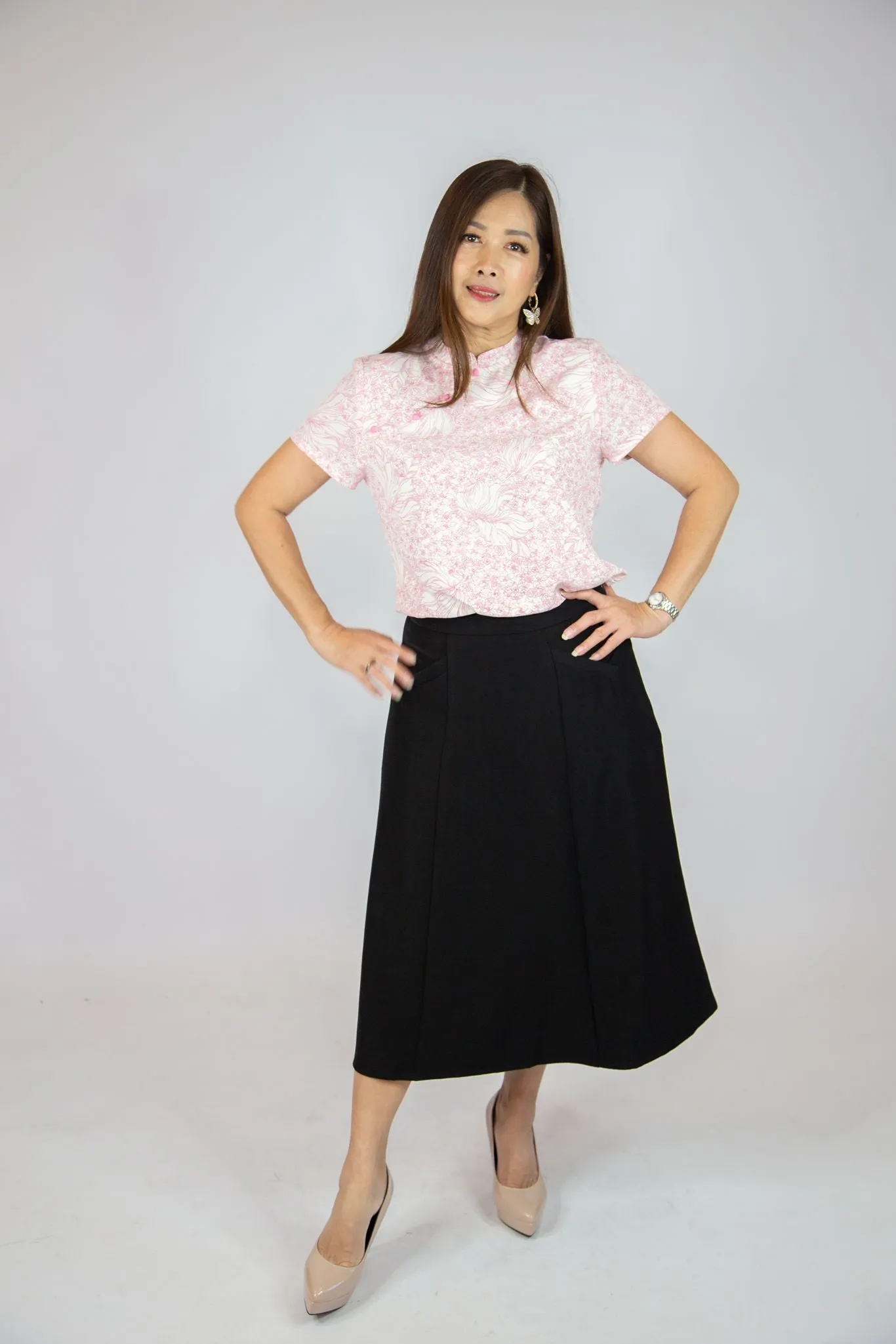 Pocketed A Line Skirt