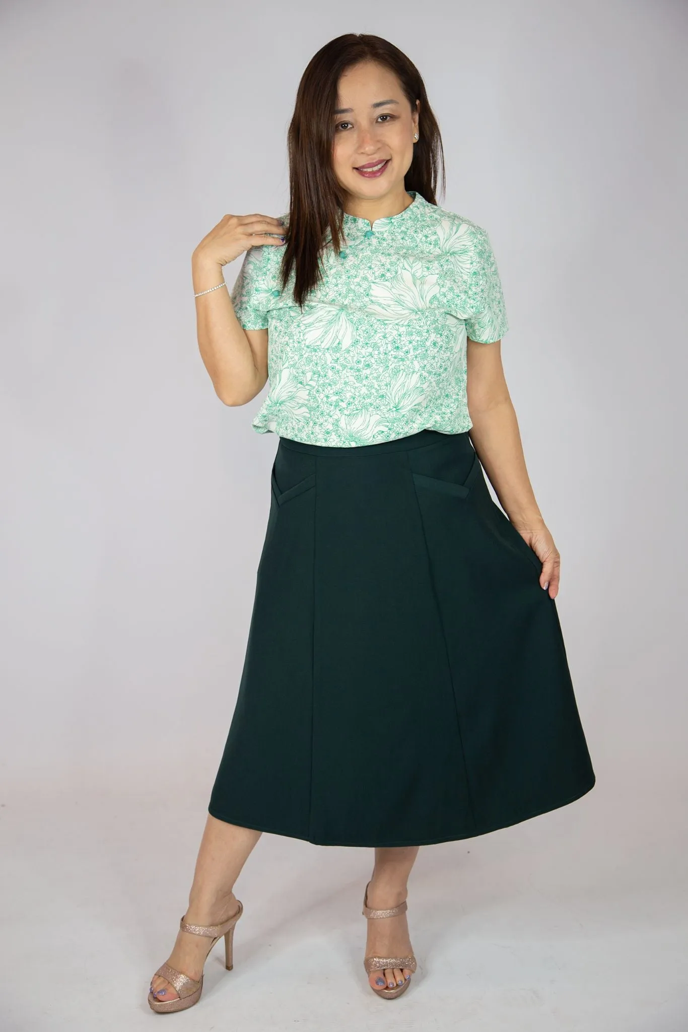 Pocketed A Line Skirt