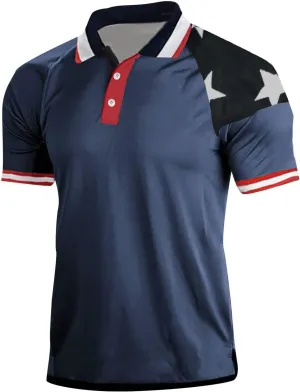 Short Sleeve Polo Shirts for Men Short Sleeve Polo Shirts for Men Sleeve Performance Patriotic Shirt Funny Shirt Men