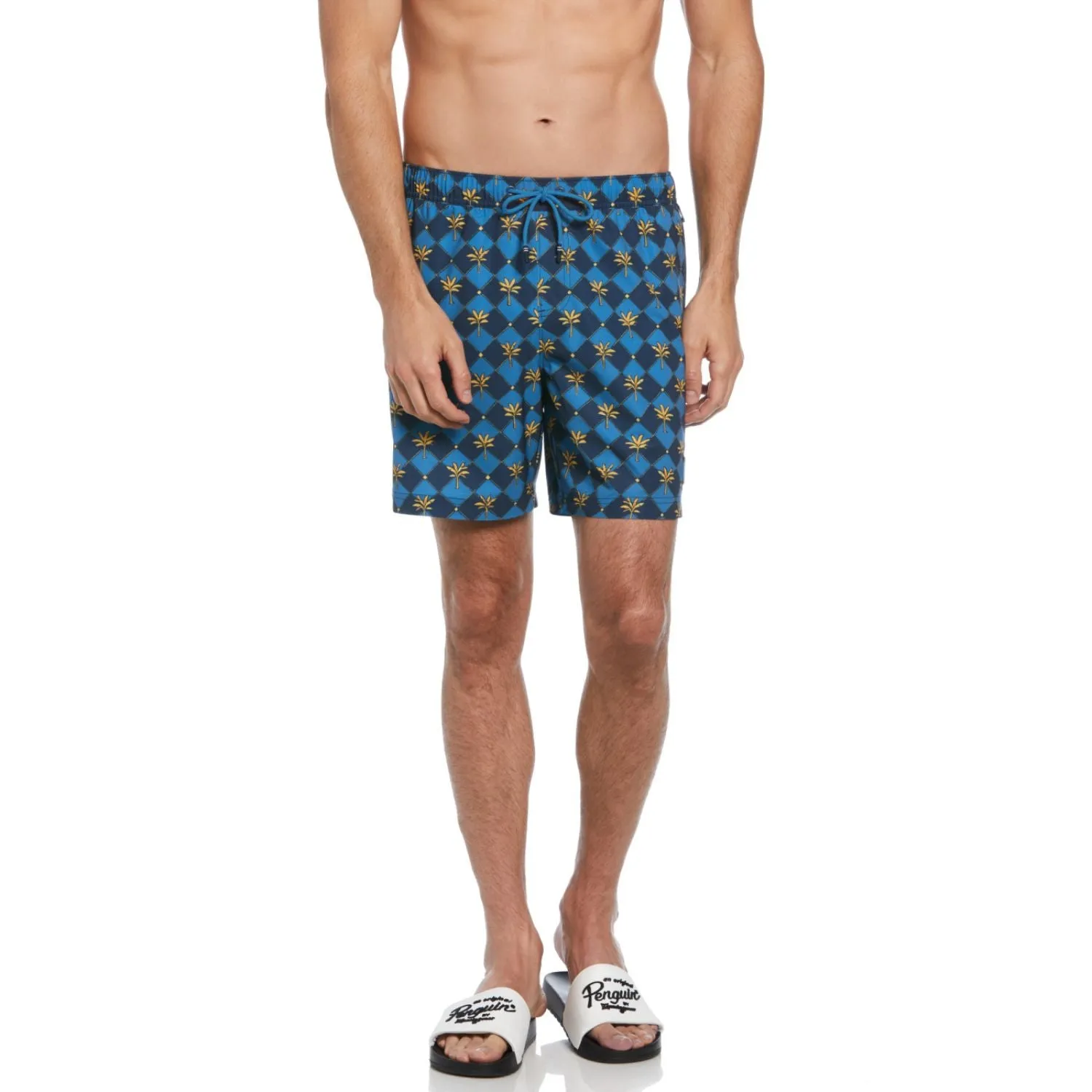 Traje De Baño Stretch Con Estampado De Palmeras