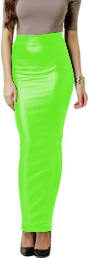 Women Bodycon Long Skirt Black High Waist Pu Leather Tight Maxi Skirts Club Party Wear Elegant Pencil Skirt Saia Faldas 7XL