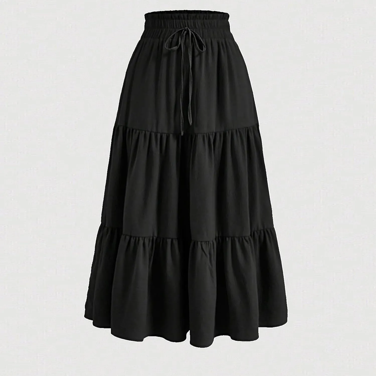 Womens Maxi Skirt Boho High Waisted Tiered Ruffle Floral Skirt Trendy Summer Flowy A Line Beach Skirt Cruise Outfits